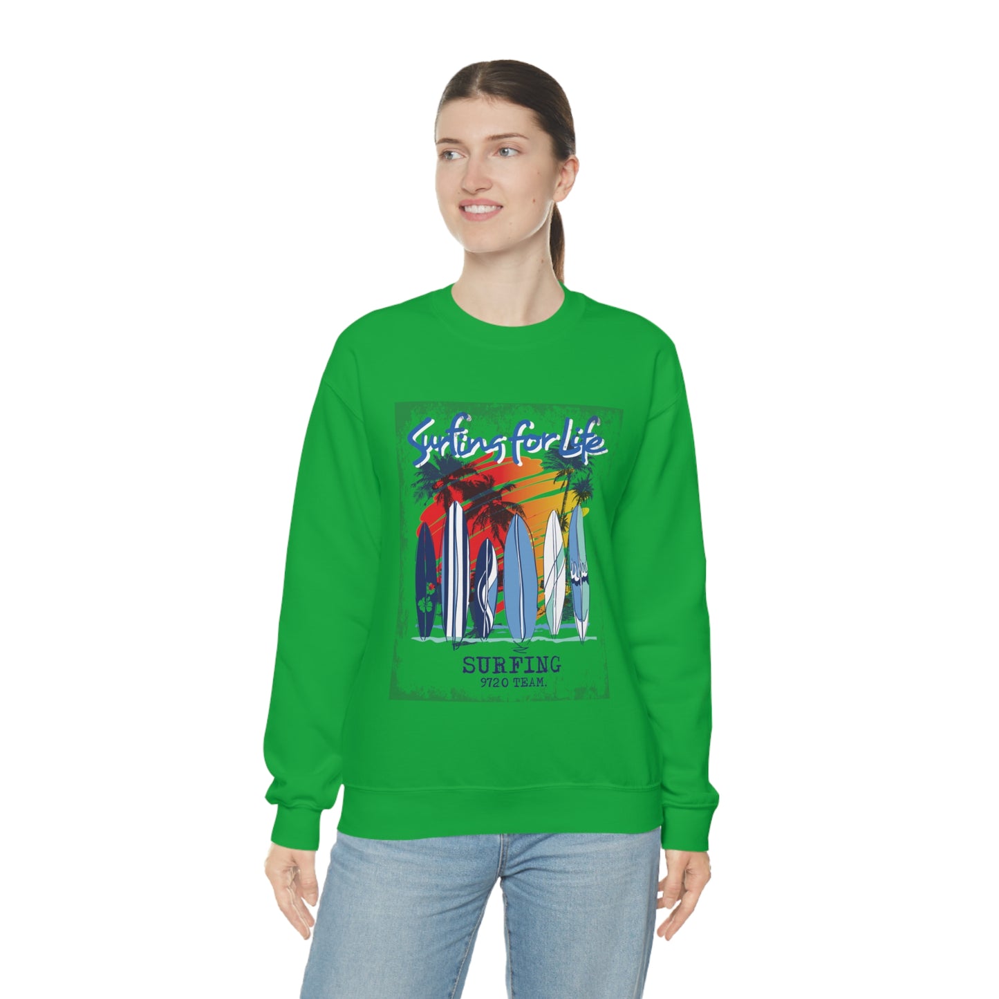 Surfing For Life Crewneck Sweatshirt