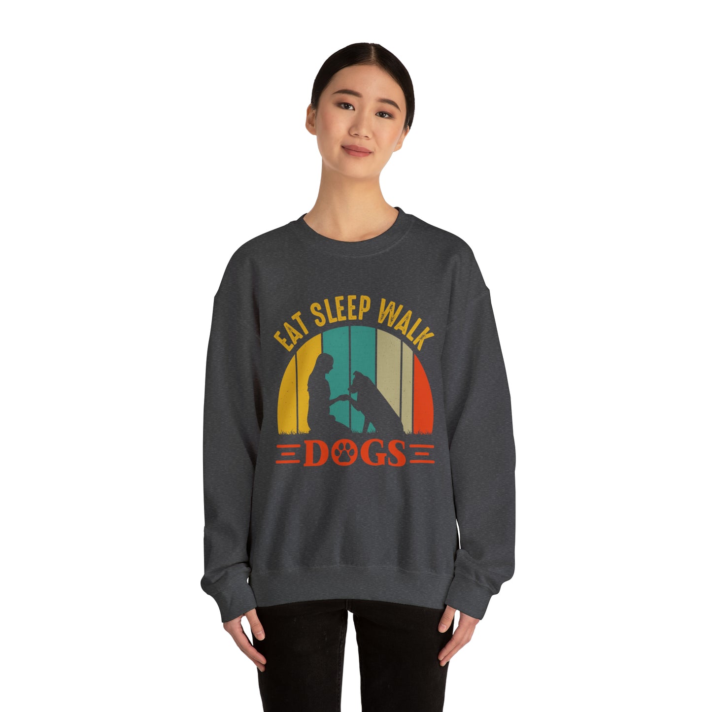 Eat sleep walk dogs vintage Crewneck Sweatshirt