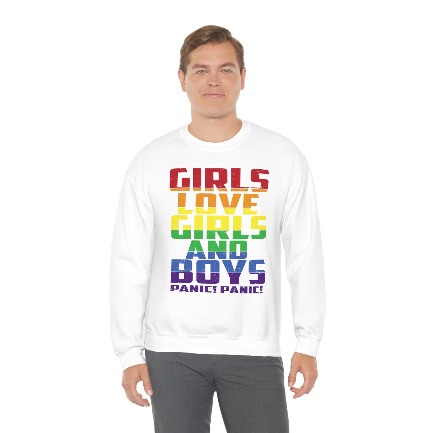 Girls Love Girls and Boys Crewneck Sweatshirt