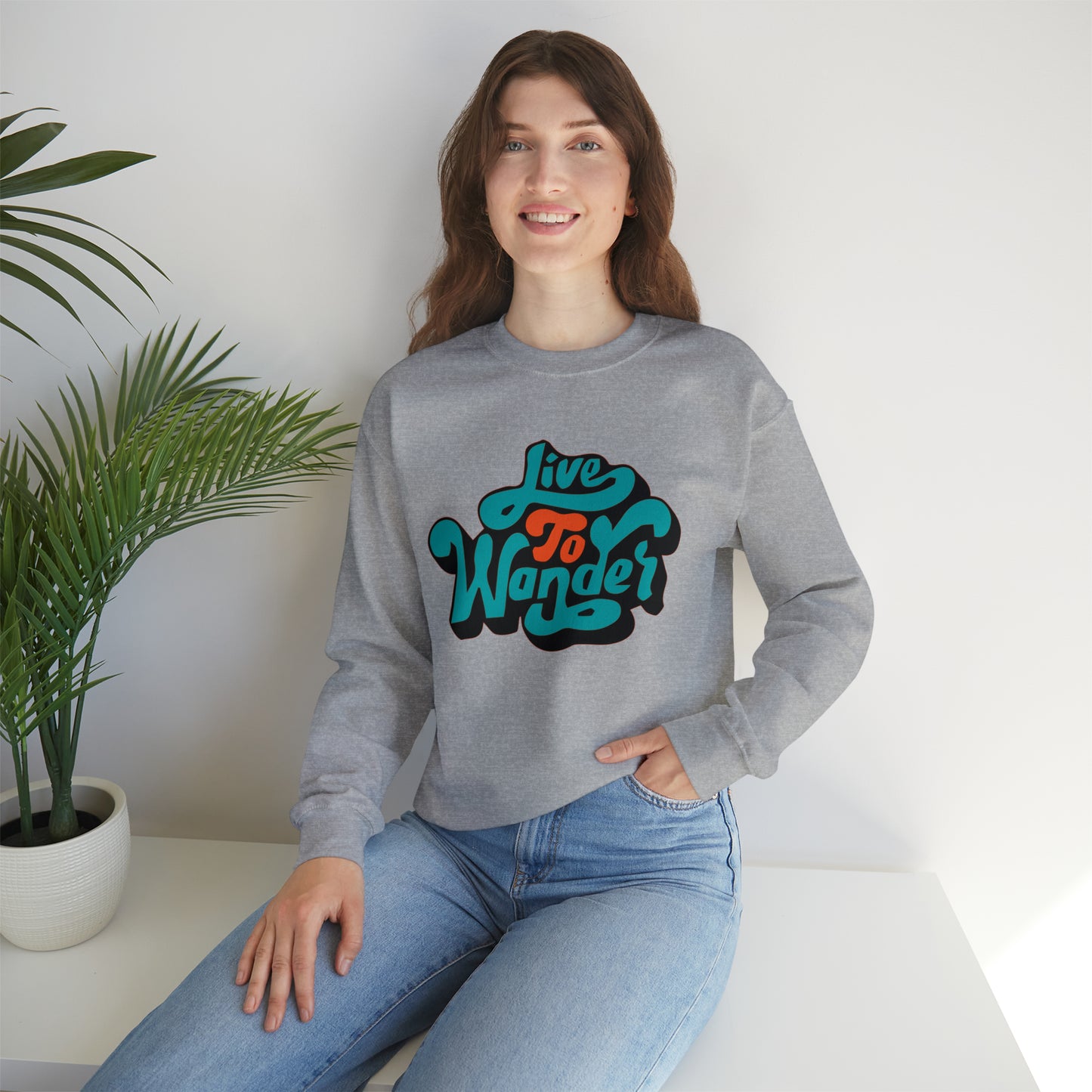 Live to wonder vintage Crewneck Sweatshirt