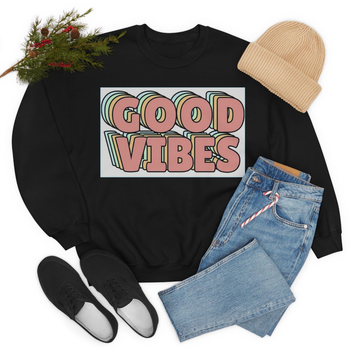 Good Vibes 3D Crewneck Sweatshirt