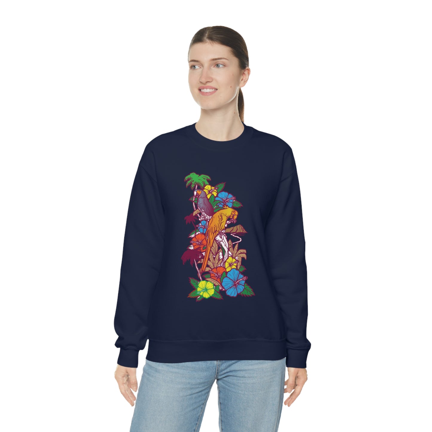 Parrot Jungle Floral Crewneck Sweatshirt