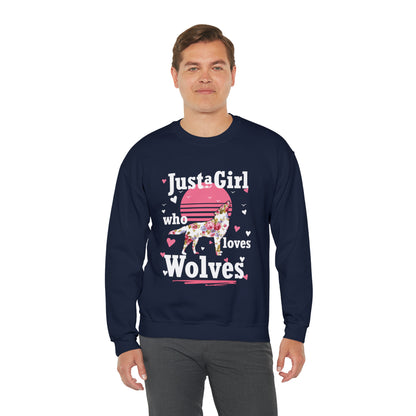 Just A Girl Who Loves Wolves Crewneck Sweatshirt