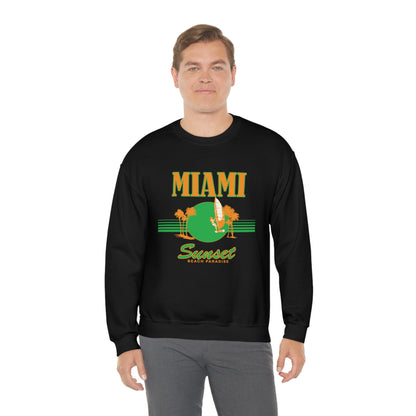 Miami Sunset Beach Paradise Crewneck Sweatshirt