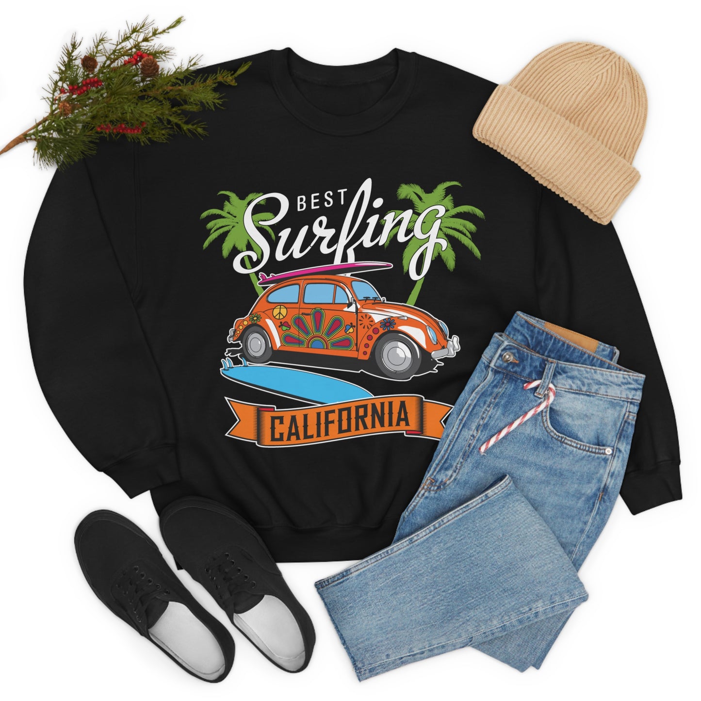 Best Surfing California Buggy Crewneck Sweatshirt