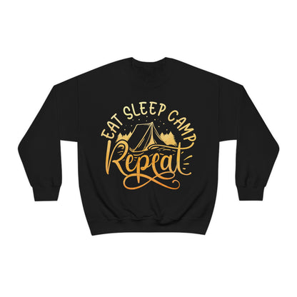 Eat Sleep Camp Repeat Crewneck Sweatshirt