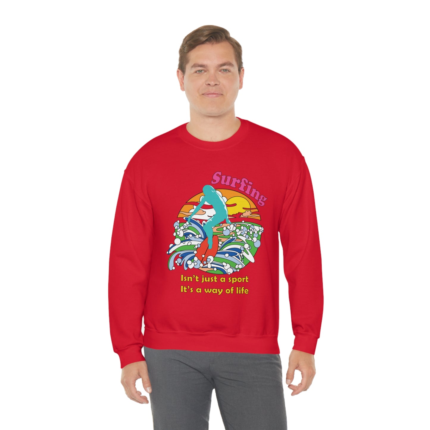 Surfing A Way of Life Crewneck Sweatshirt