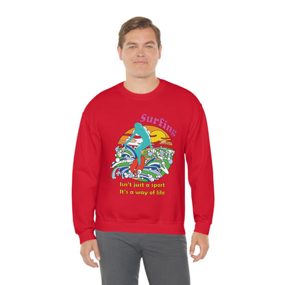 Surfing A Way of Life Crewneck Sweatshirt