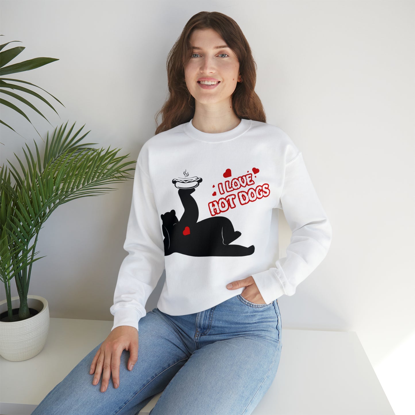 i love hot dogs Crewneck Sweatshirt