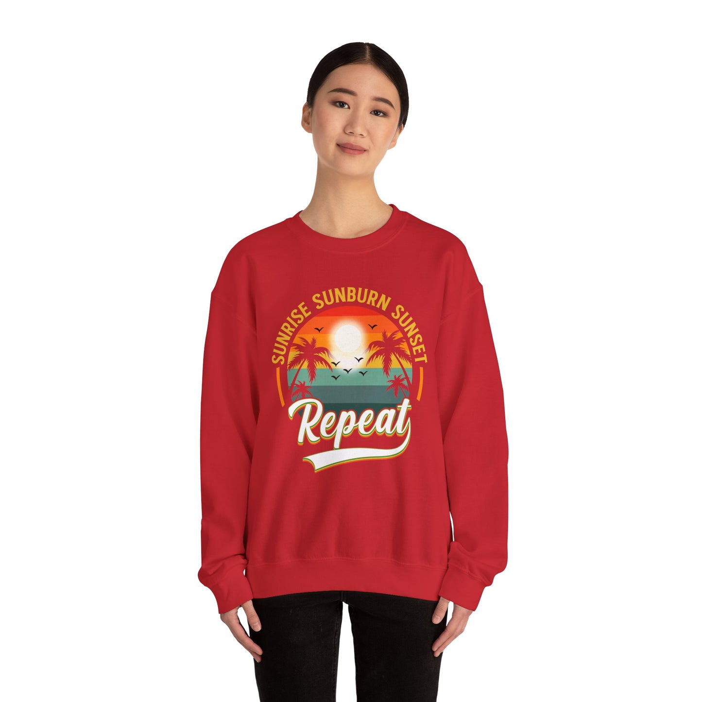 Sunrise sunburn sunset repeat vintage Crewneck Sweatshirt