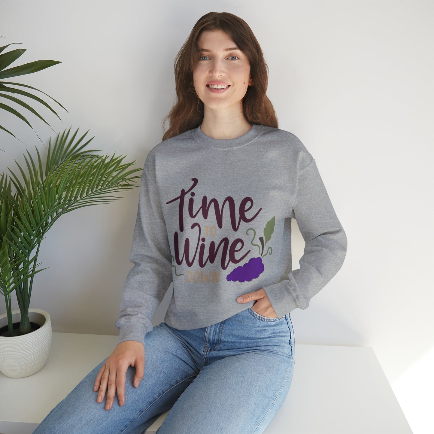 Time_to_wine_down Crewneck Sweatshirt