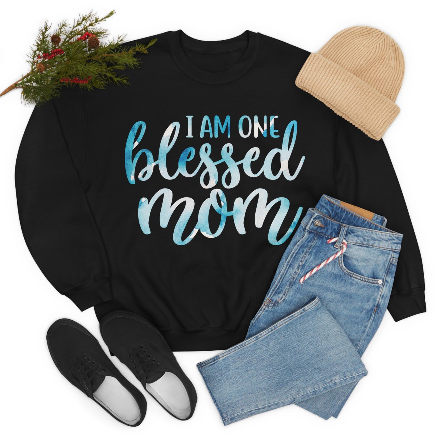 I am one blessed mom Crewneck Sweatshirt