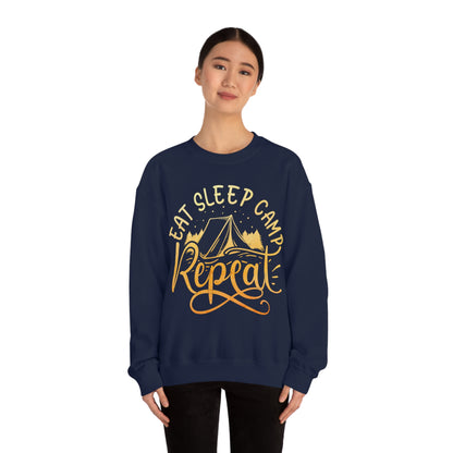 Eat Sleep Camp Repeat Crewneck Sweatshirt