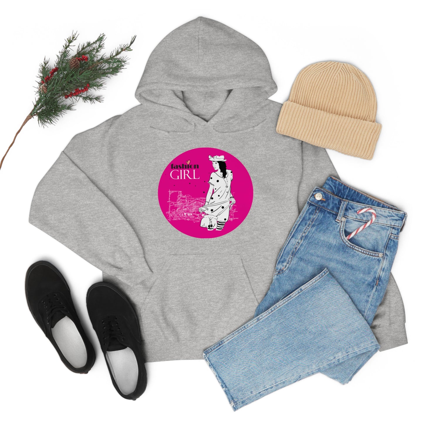 Pink Fashion girl Hoodie