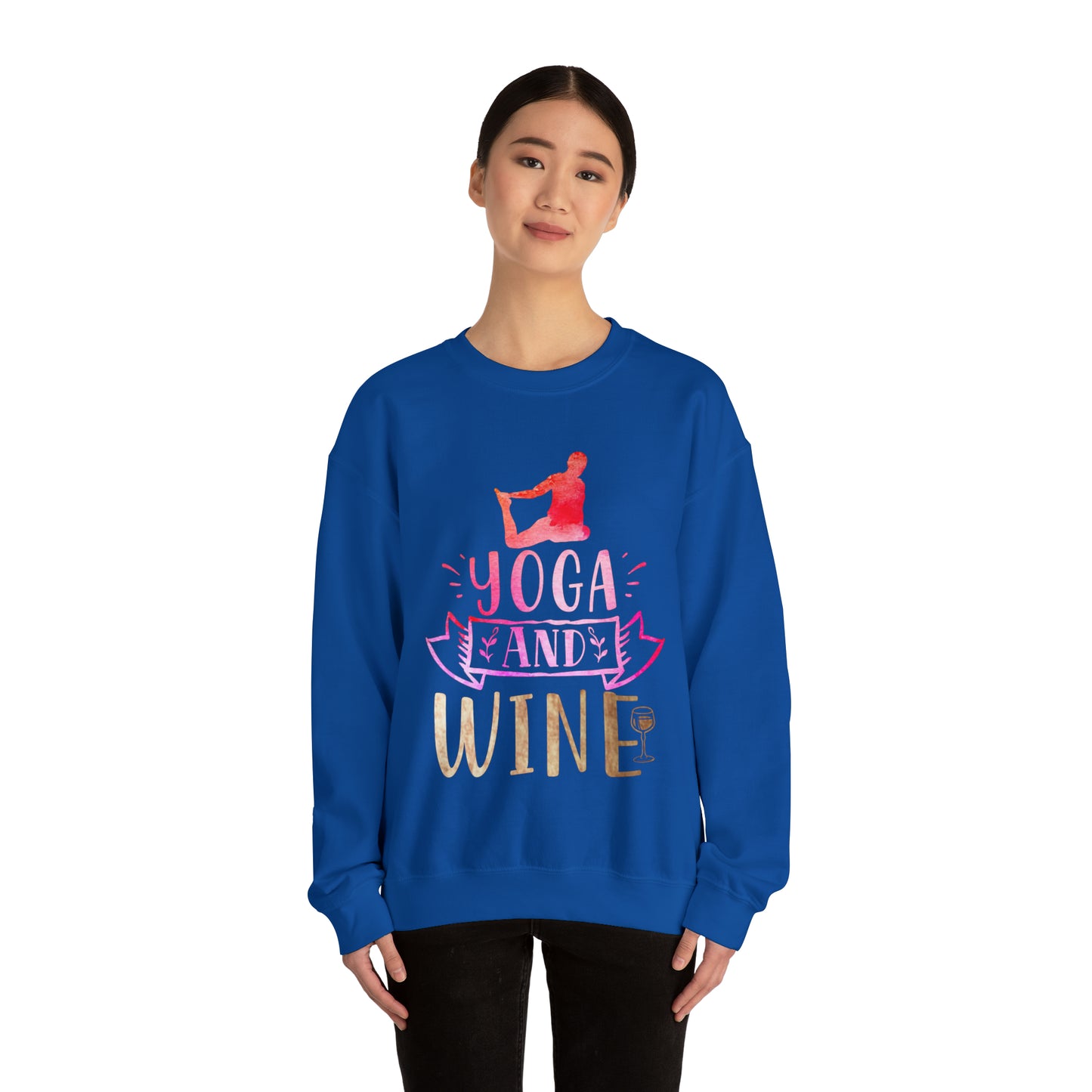 Yoga And Wine Crewneck Sweatshirt