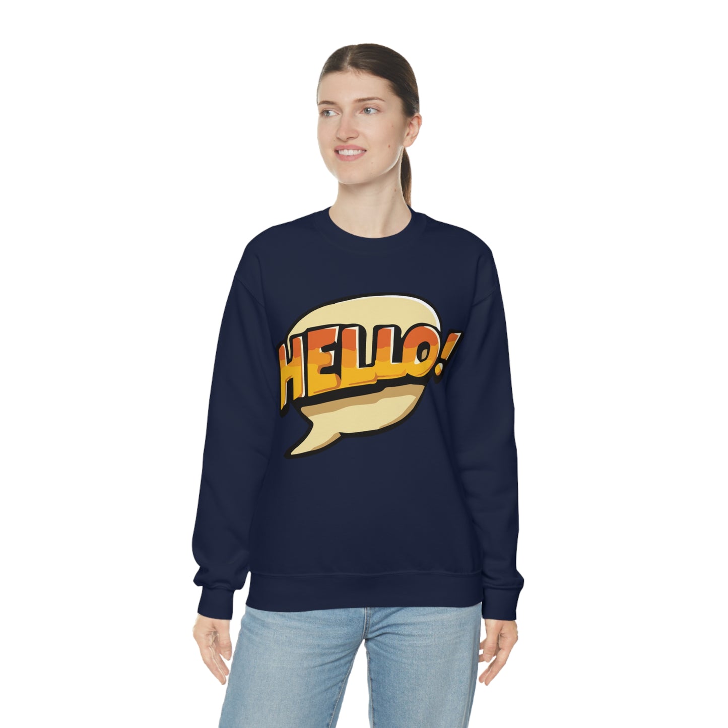 Hello! colorful Crewneck Sweatshirt