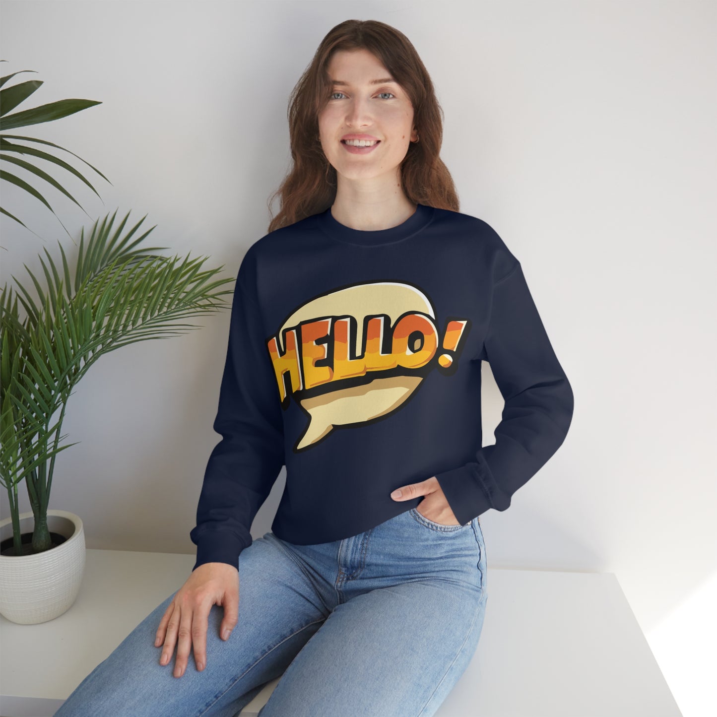 Hello! colorful Crewneck Sweatshirt