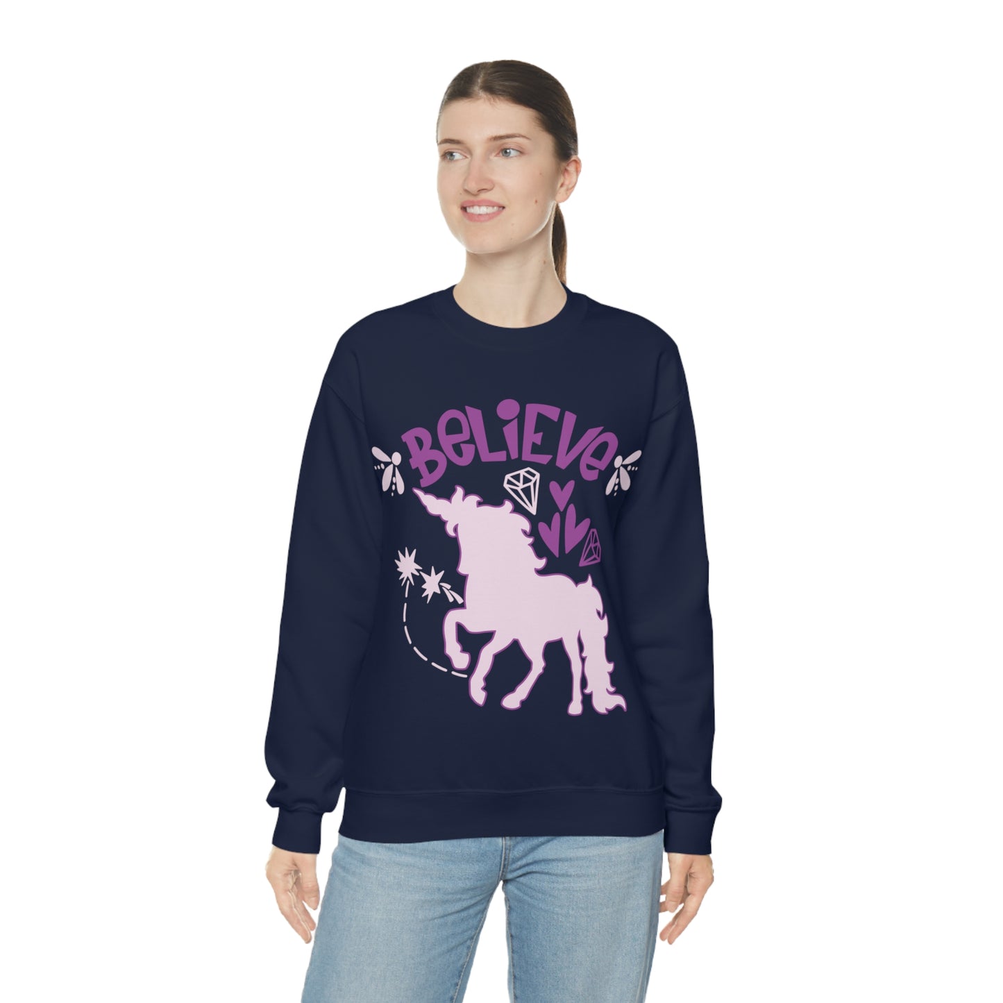 Unicorns_Believe Crewneck Sweatshirt