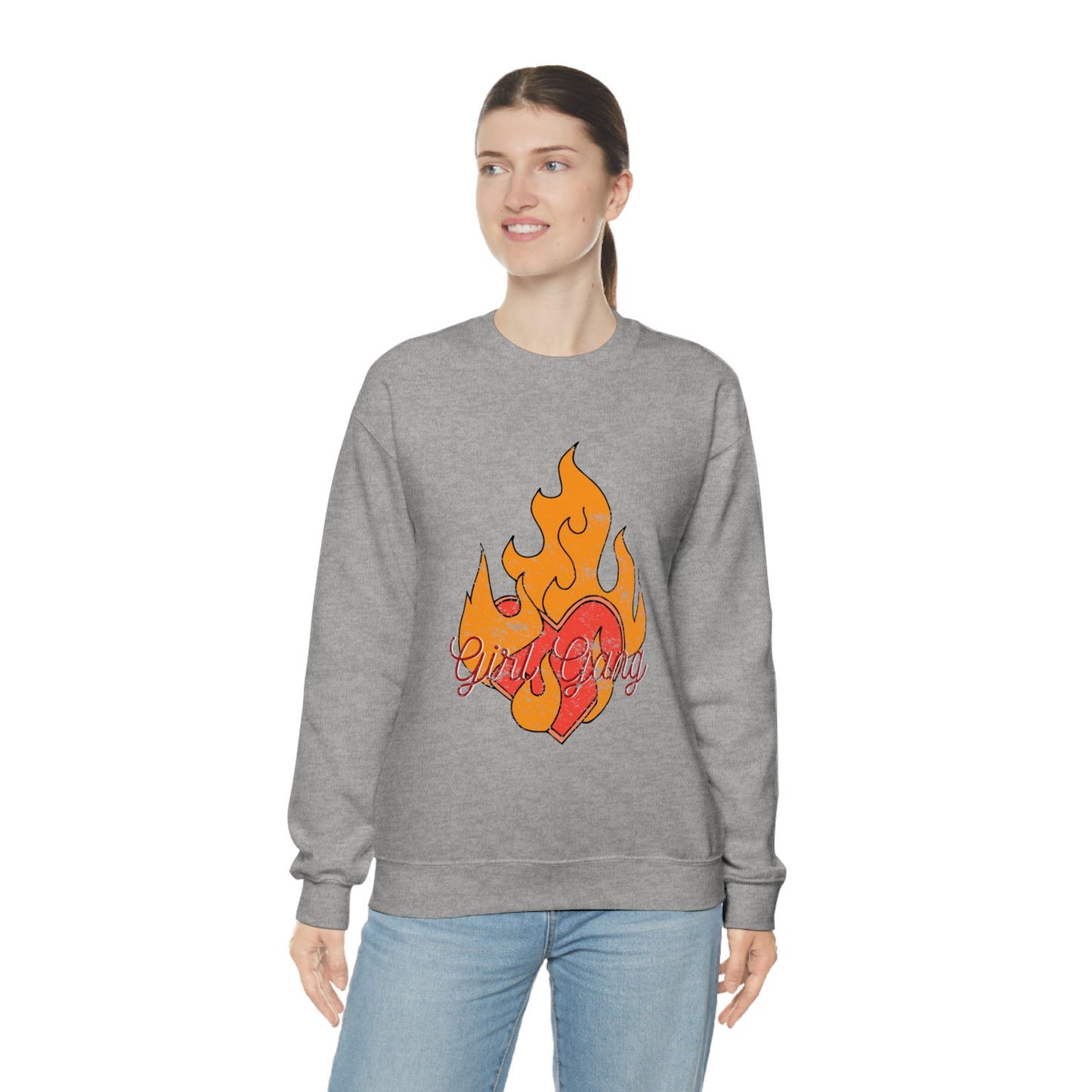 Girl Gang on Fire Crewneck Sweatshirt