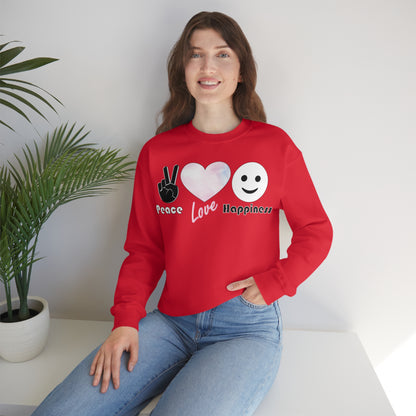 Peace-Love-Happiness Crewneck Sweatshirt