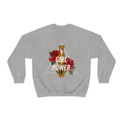 Girl Power Cheetah Edition Crewneck Sweatshirt