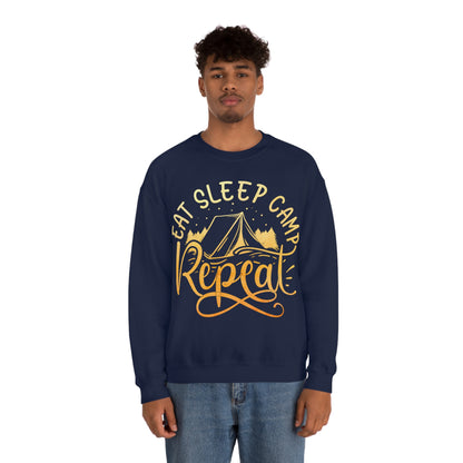 Eat Sleep Camp Repeat Crewneck Sweatshirt