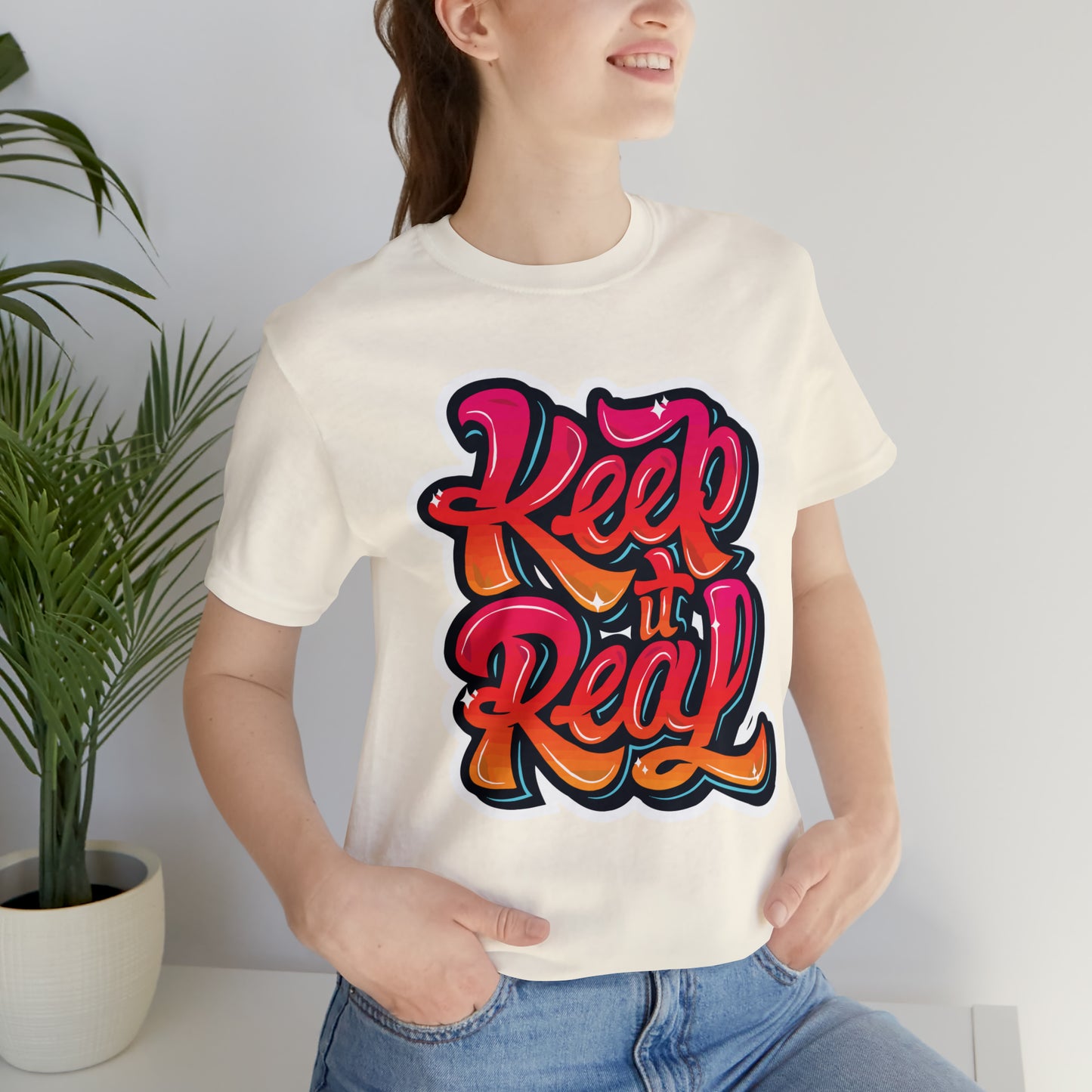 Keep it real colorful graffiti logo T-Shirt