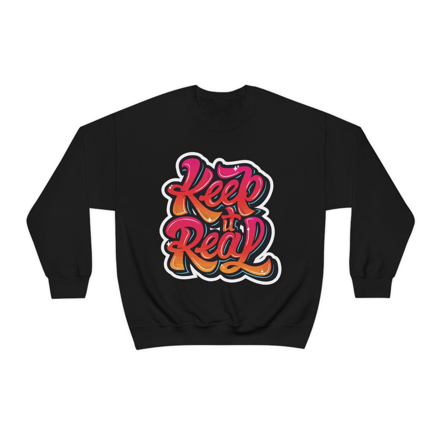 Keep it real colorful graffiti logo Crewneck Sweatshirt