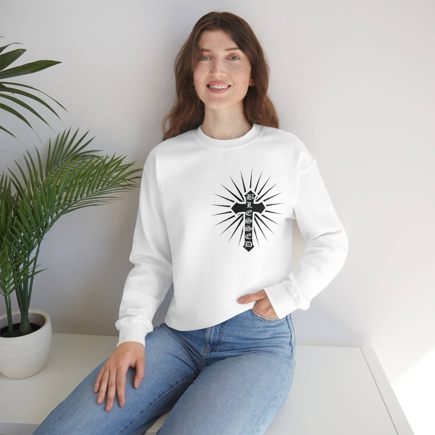 Blessed Cross Crewneck Sweatshirt