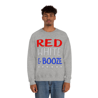 Red  White Booze Crewneck Sweatshirt