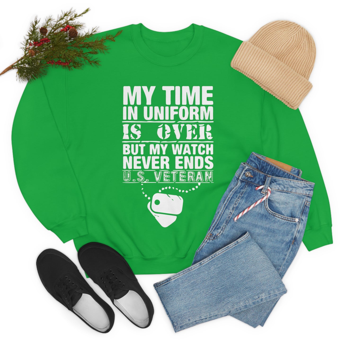 my time in uniform is over Crewneck Sweatshirt