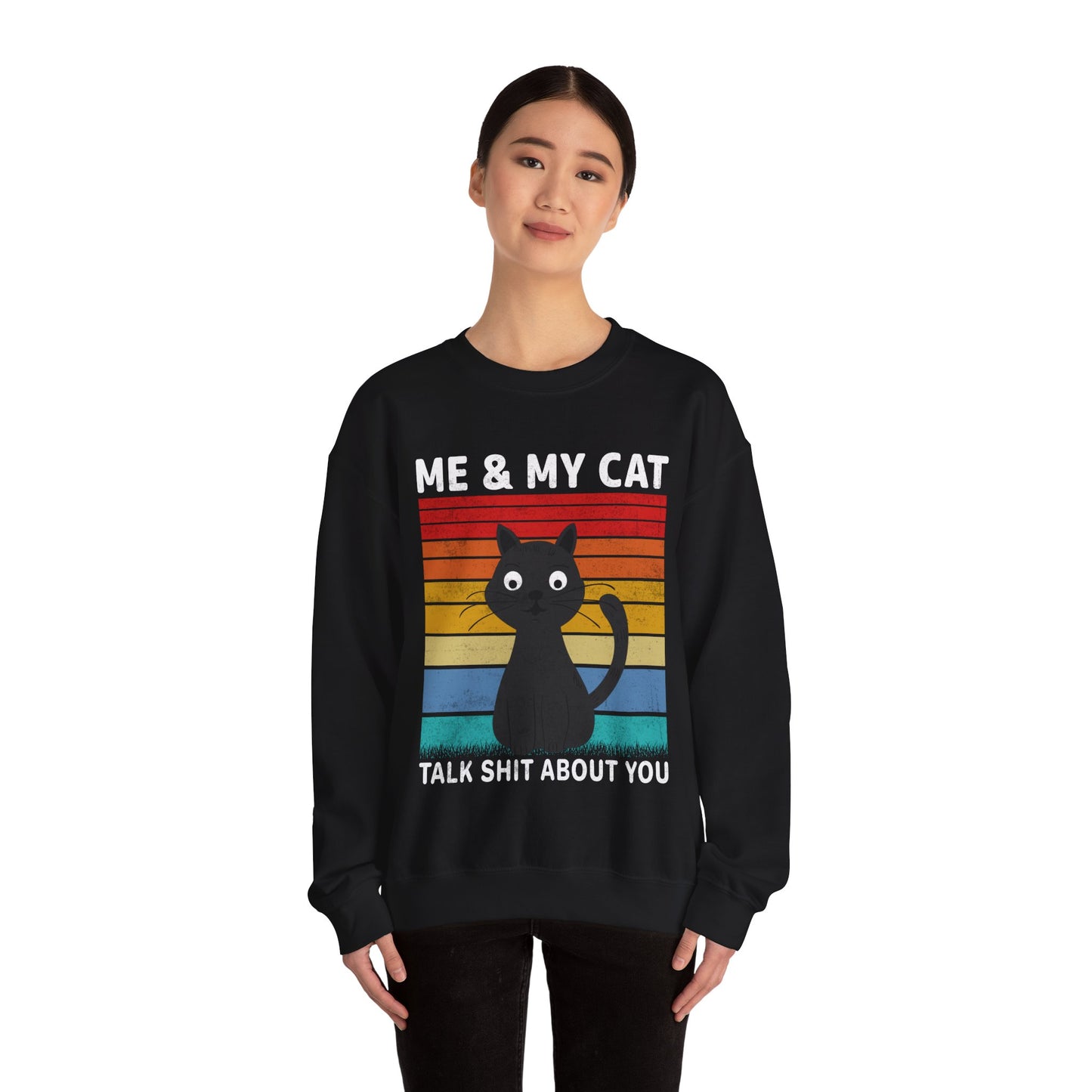 Me and my cat talk about you vintage Crewneck Sweatshirt