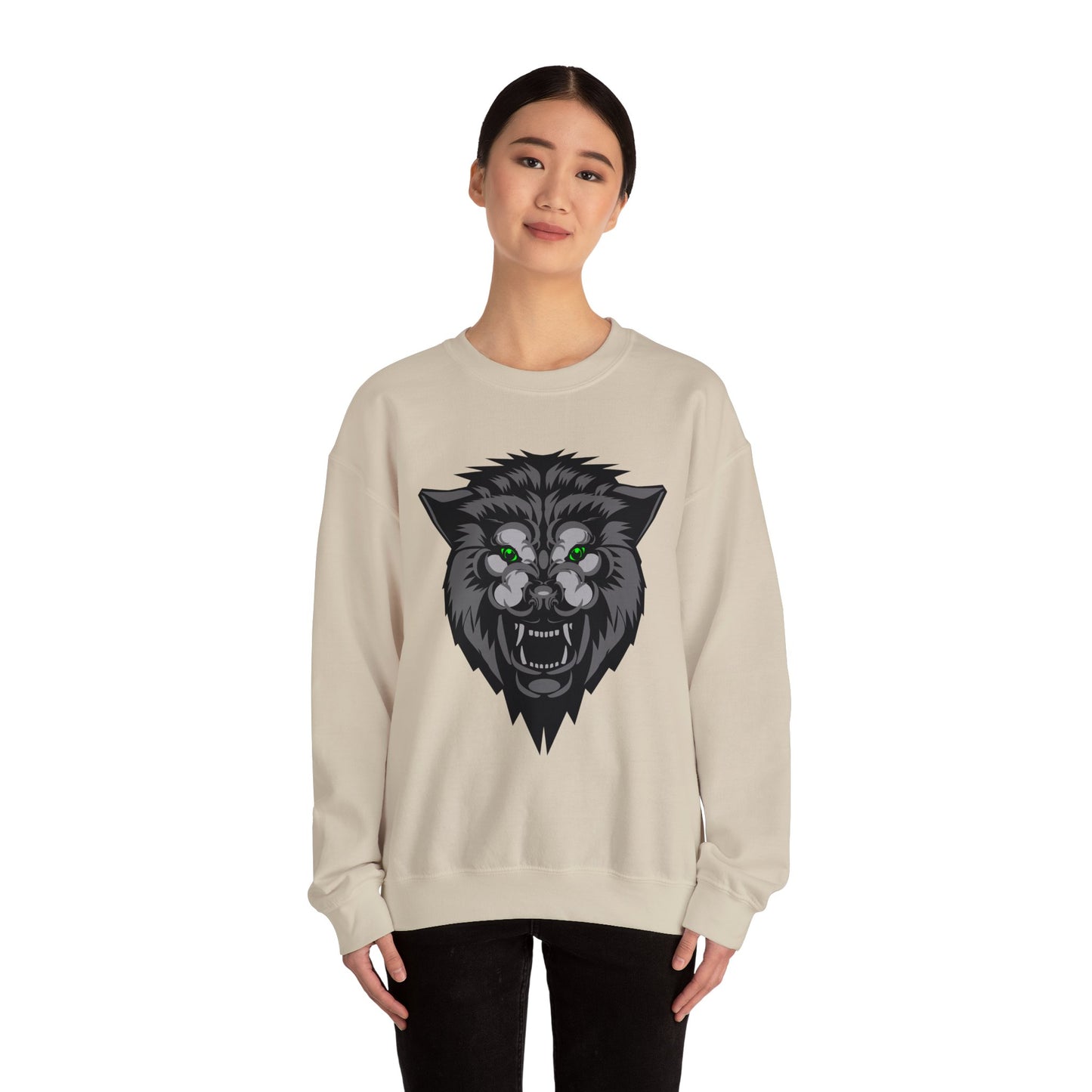 Green eyes wolf Crewneck Sweatshirt