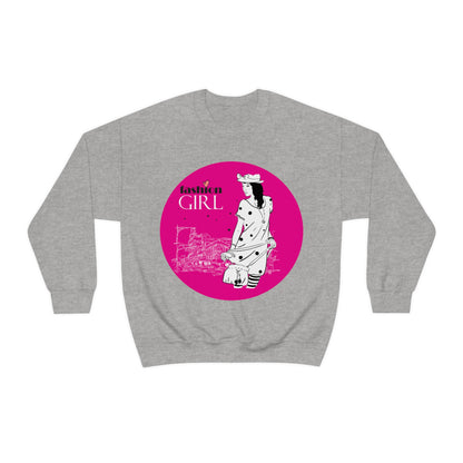 Pink Fashion girl Crewneck Sweatshirt