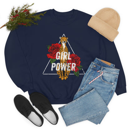 Girl Power Cheetah Edition Crewneck Sweatshirt