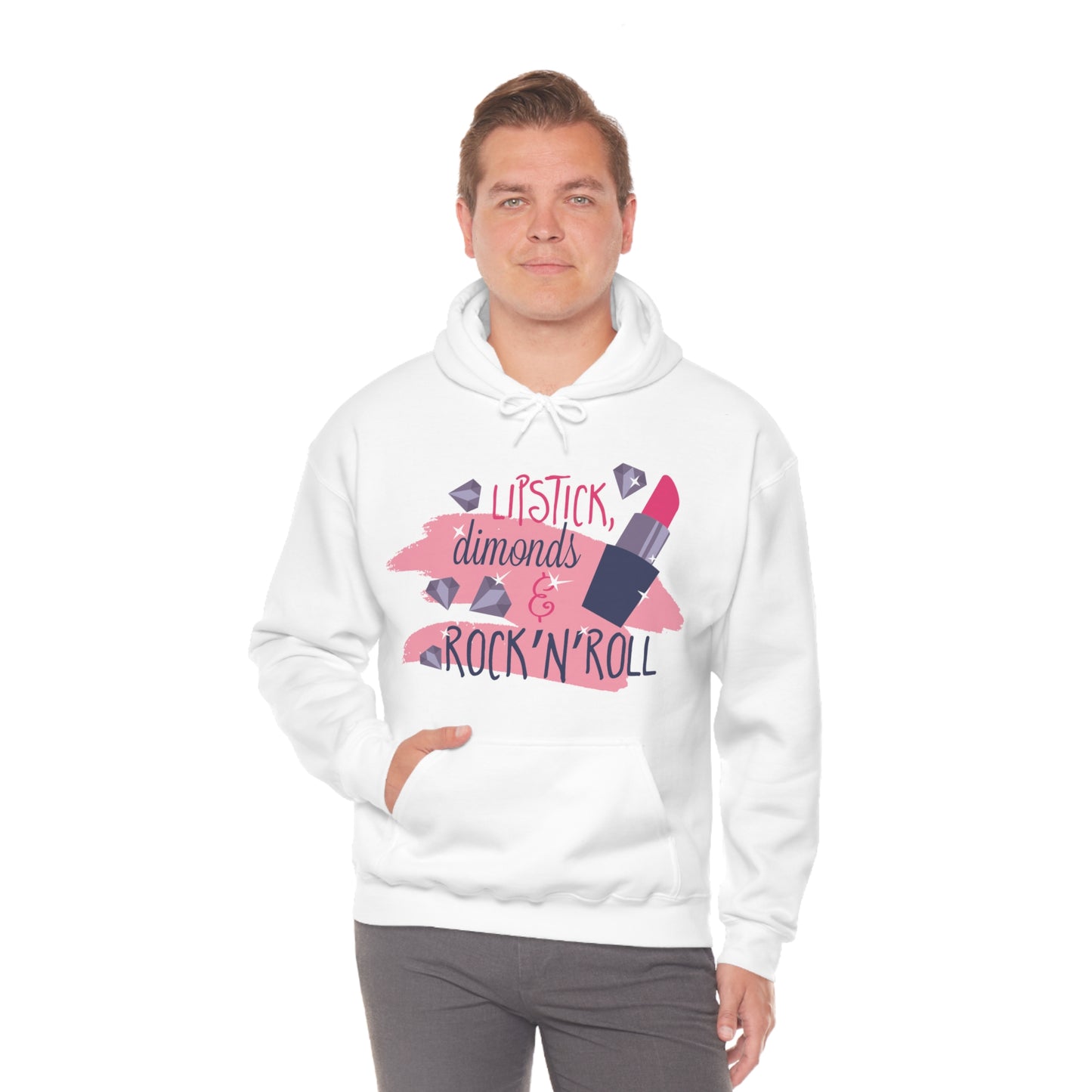 Lipstick-Diamonds and Rock & Roll Hoodie