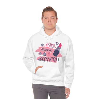 Lipstick-Diamonds and Rock & Roll Hoodie