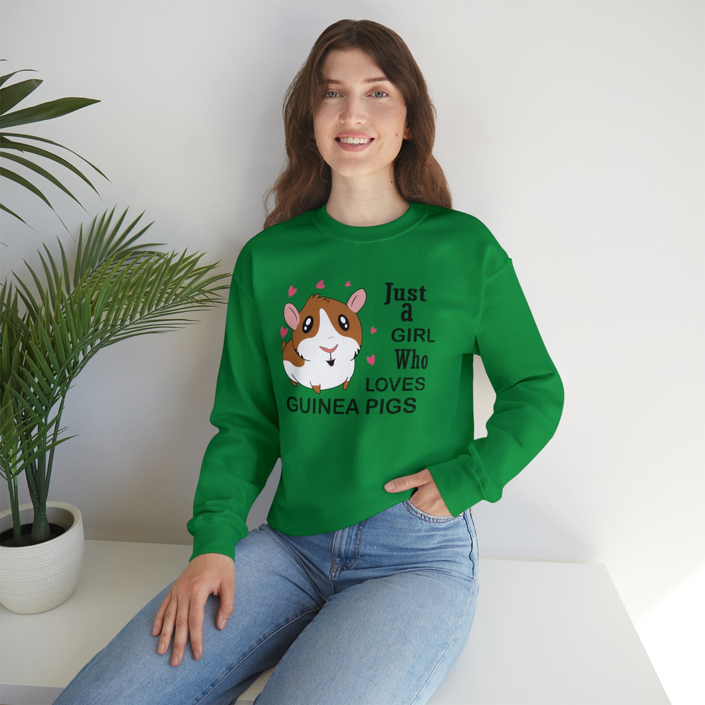 A girl who loves guinea pigs Crewneck Sweatshirt