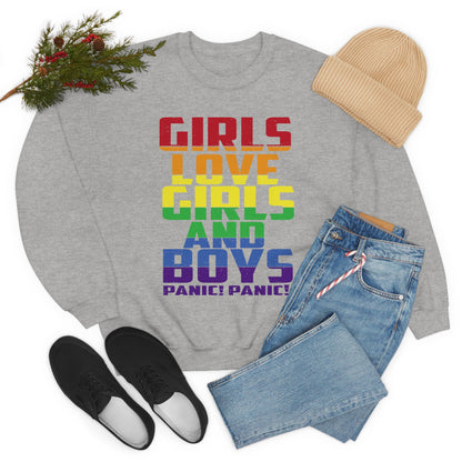 Girls Love Girls and Boys Crewneck Sweatshirt