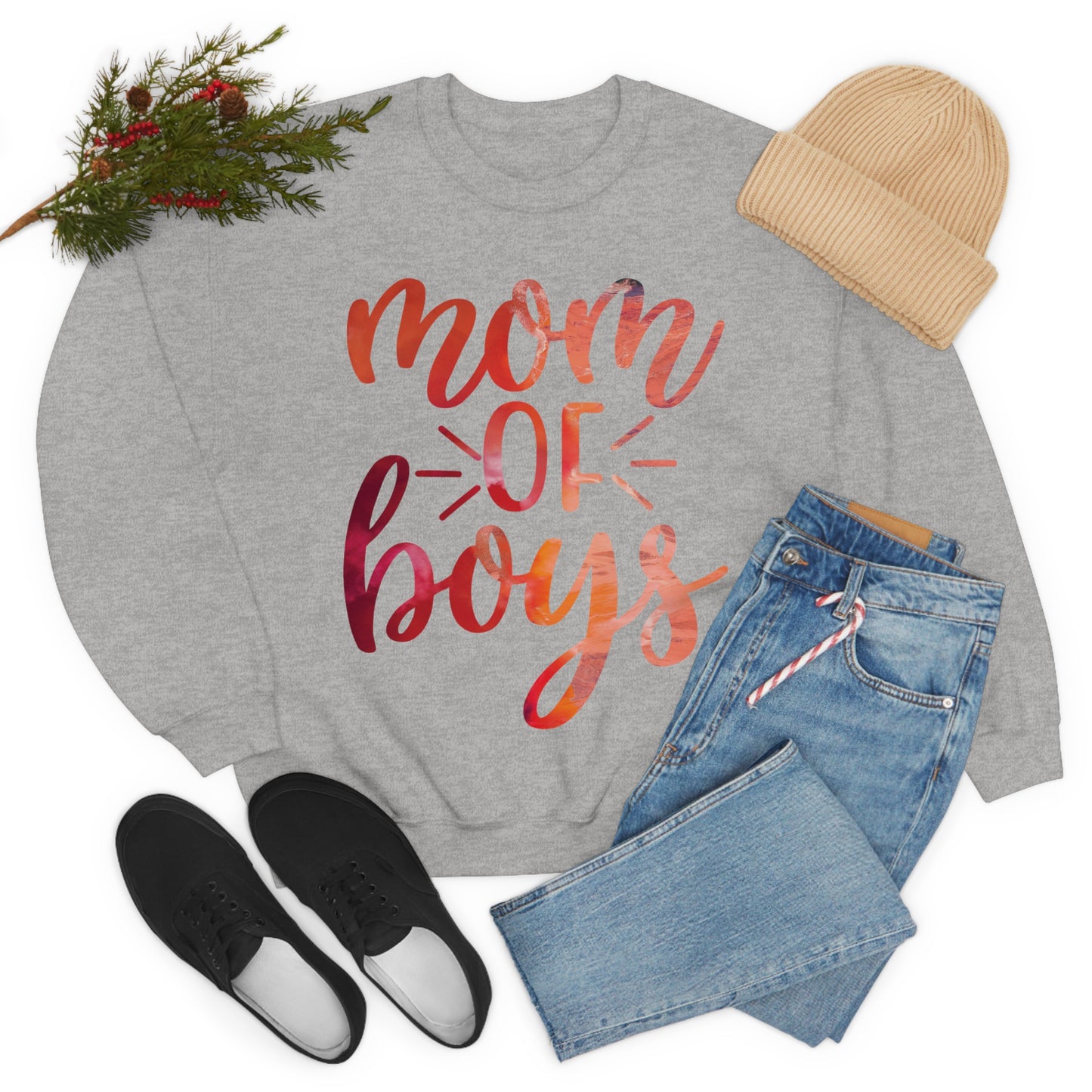 mom of boys Crewneck Sweatshirt