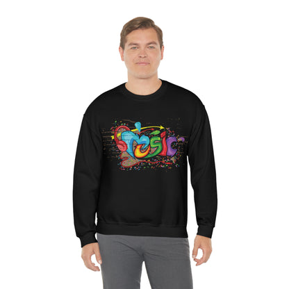 Music colorful graffiti Crewneck Sweatshirt