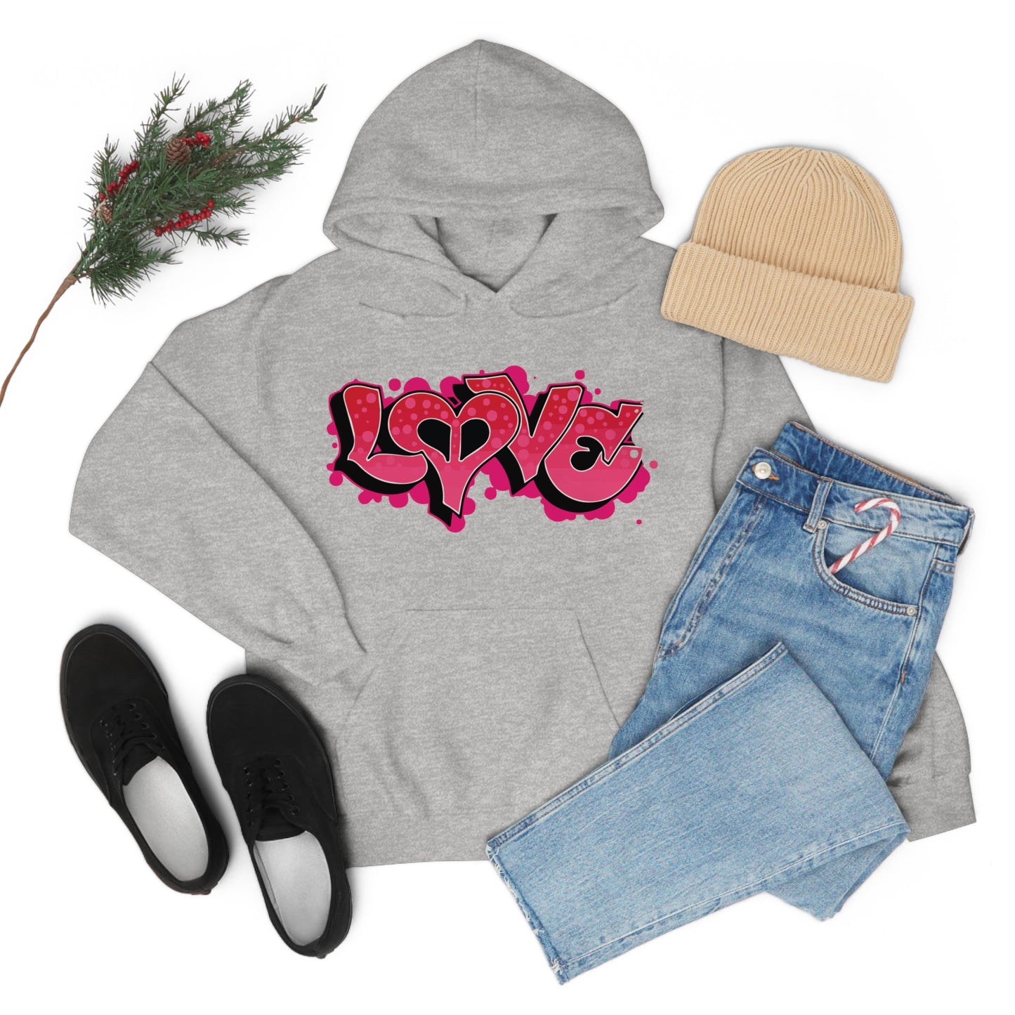 Peace and Love graffiti Hoodie