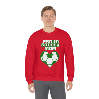 Proud -soccer-mom Heart Crewneck Sweatshirt