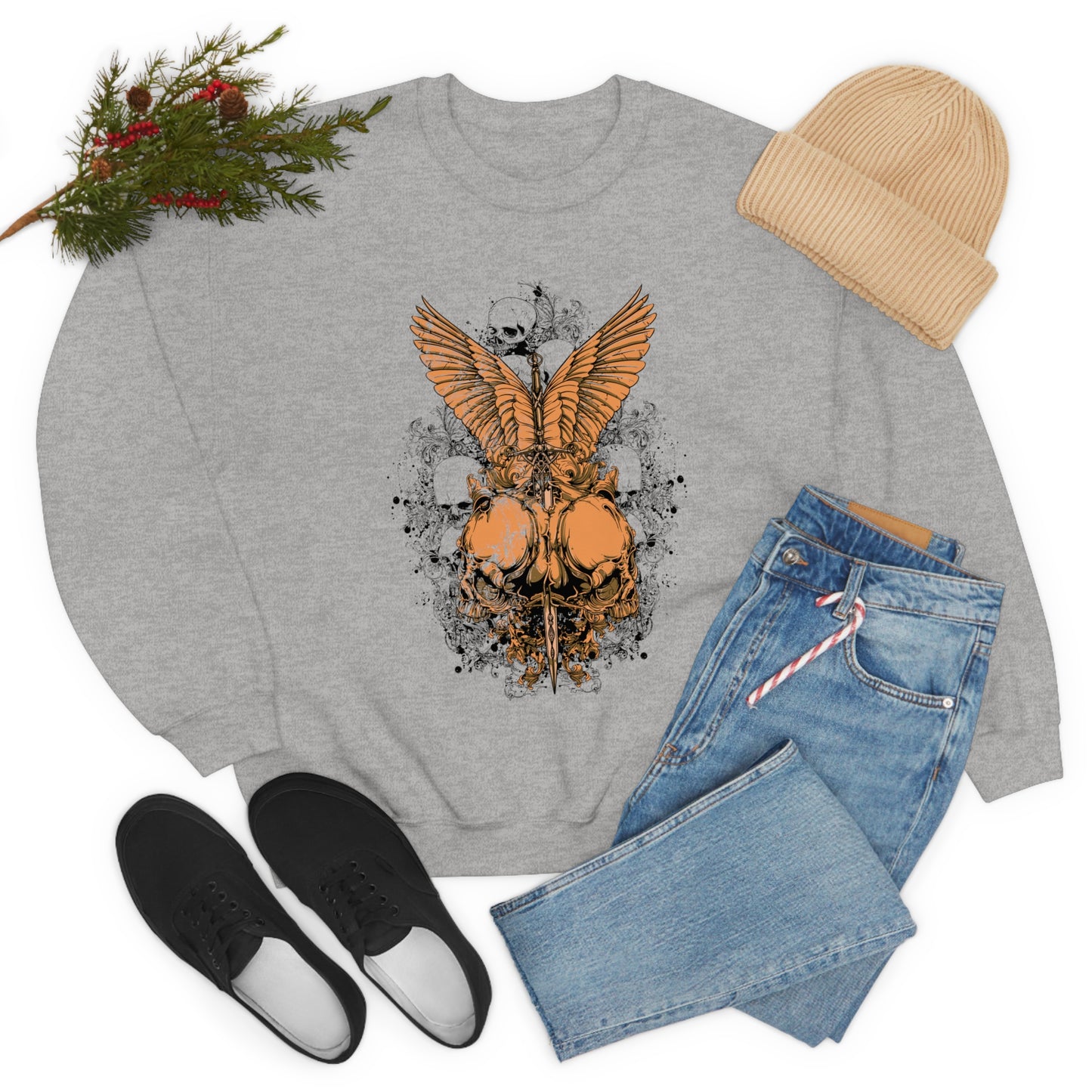 Angel Skulls Crewneck Sweatshirt