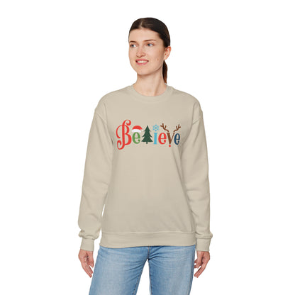 Believe tree Christmas Crewneck Sweatshirt