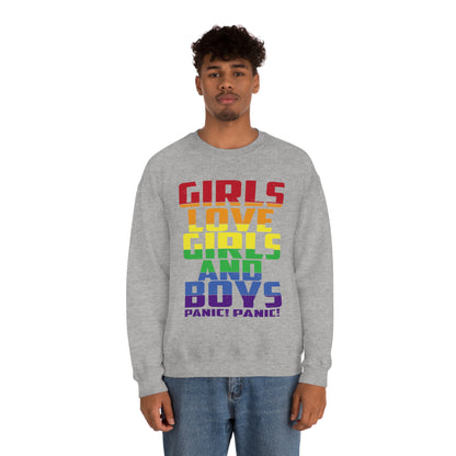 Girls Love Girls and Boys Crewneck Sweatshirt