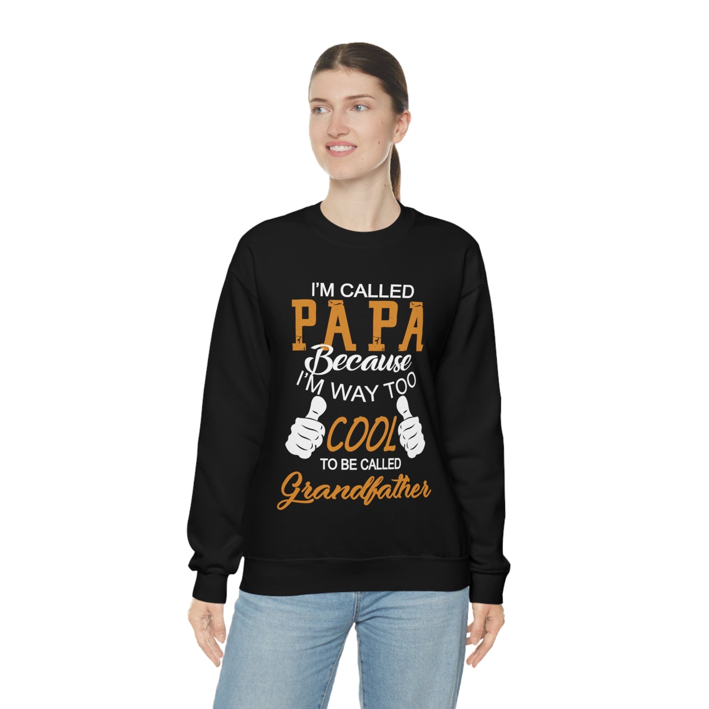 Papa Way 2 Cool to Be Called Grandfather Crewneck Sweatshirt