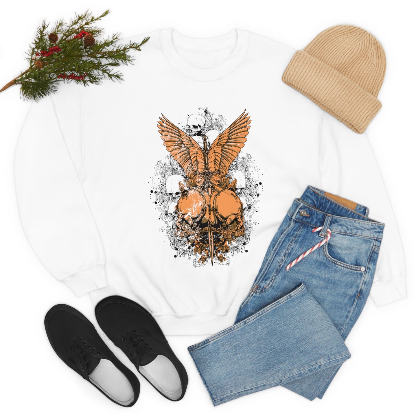 Angel Skulls Crewneck Sweatshirt