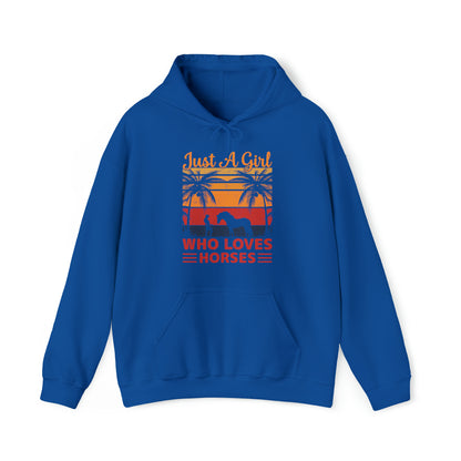 A girl who loves horses vintage Hoodie