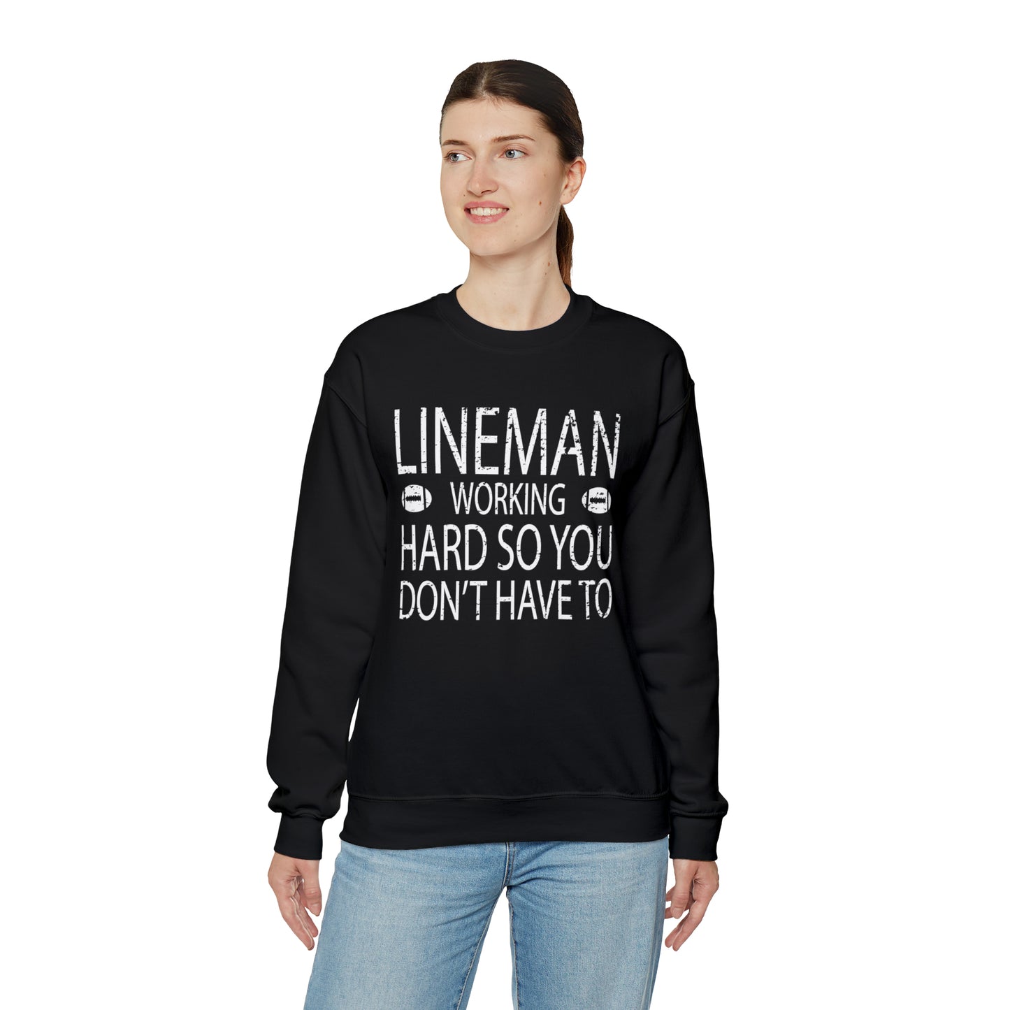 Lineman working hard Crewneck Sweatshirt